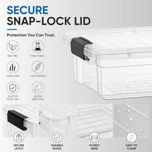 13.7 Quart Clear Plastic Storage Bin with Lid