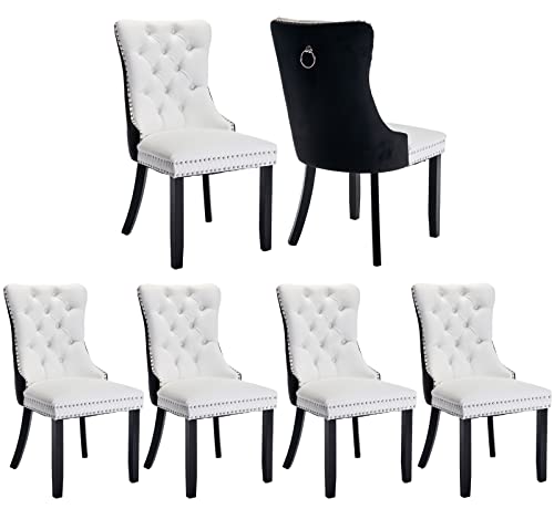Black and White Dining Chairs Set of 6 (6 Count)