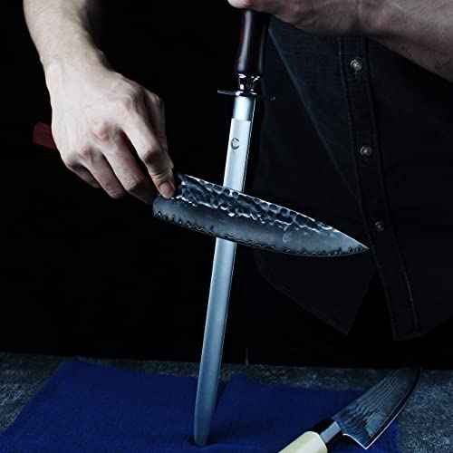 Honing Steel Knife Sharpener Steel Round 12 IN Rod for Kitchen Knife