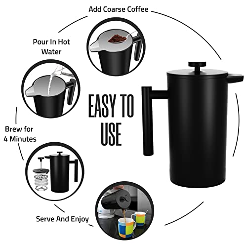 304 Grade Stainless Steel French Press 17 Oz