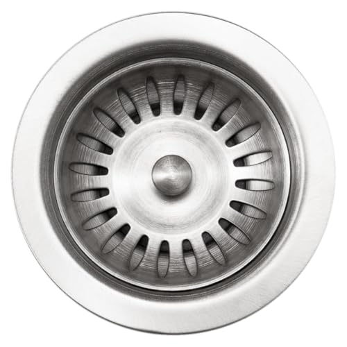 190-9180 - 3-1/2 inch Stainless Steel Kitchen Sink Basket Strainer, Durable Food Catcher Stopper for Metal Kitchen Sink, Ideal for Filtering Waste and Preventing Clogs
