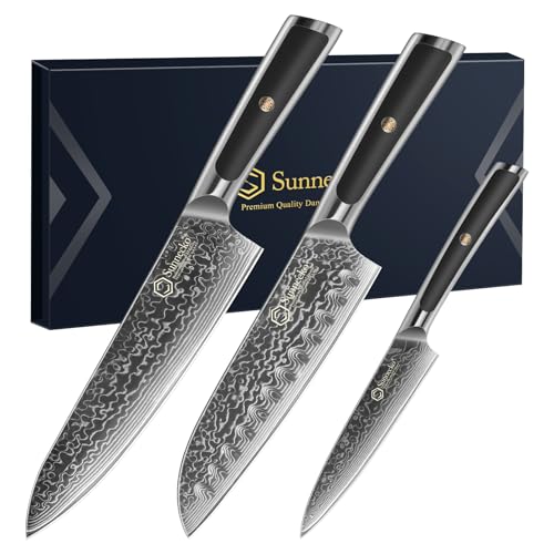 Damascus Kitchen Knife Set 3 Piece (3 Count)