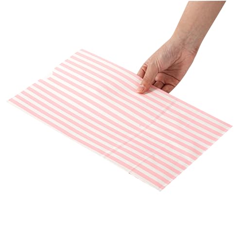 Pink And White Stripe Paper Bag (100 Count)