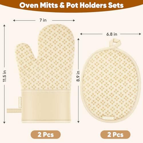 Oven Mitts and Pot Holders 4 Sets (4 Count)
