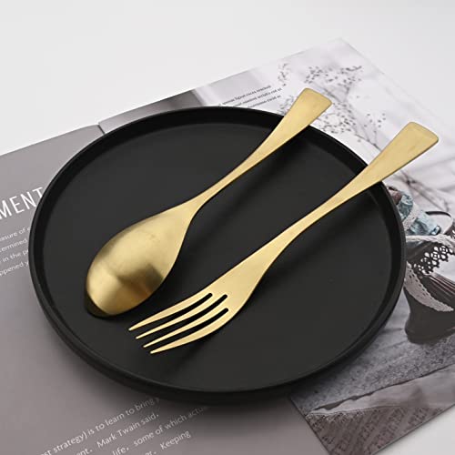 Luxury 18 10 Stainless Steel Matte Champagne gold Flatware Set
