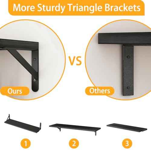 23.6in Floating Shelves for Wall Home Decor (6 Count)