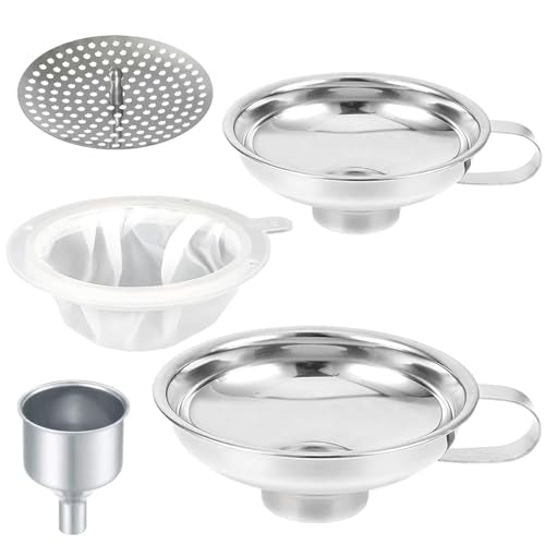 Stainless Steel Food Canning Funnels for Kitchen Use (5 Count)