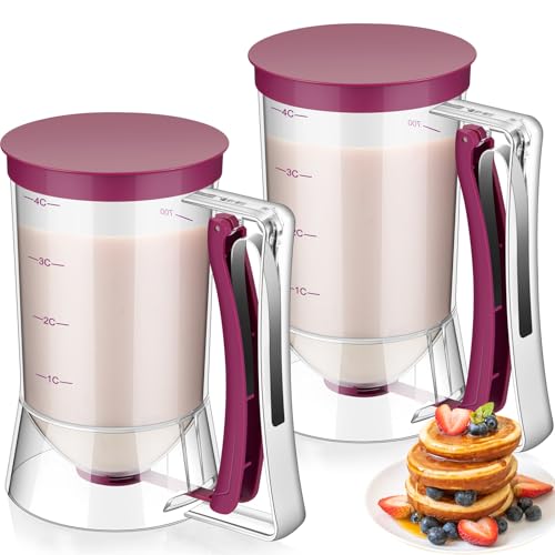2 Pcs Handheld Batter Dispenser Squeeze Handle 4 Cups