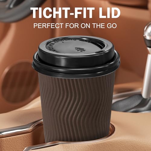 200 Pack Black Coffee Cups Lids 3.54'' (200 Count)