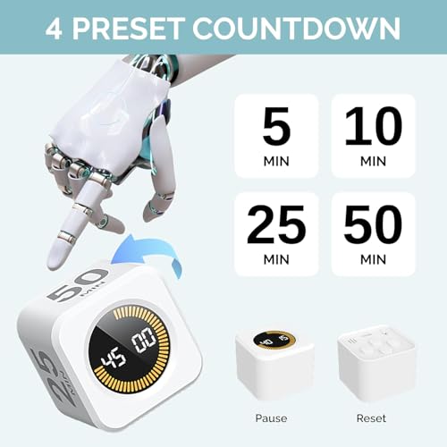 2 Pack KADAMS Pomodoro Cube Timer Productivity Visual Timer (2 Count)
