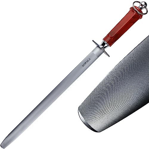 Sharpening Steel Knife Sharpener Rod Flat 12 IN Honing Steel for Knife