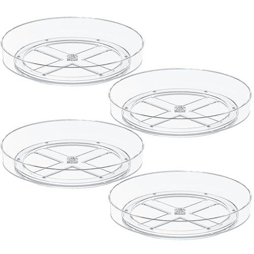 4 Pack 10 Inch Clear Lazy Susan Turntable Organizer for Cabinet (4 Count)