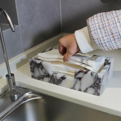 Natural Calacatta Viola Marble Napkin Holder 9.8"x4.9"x2.8"