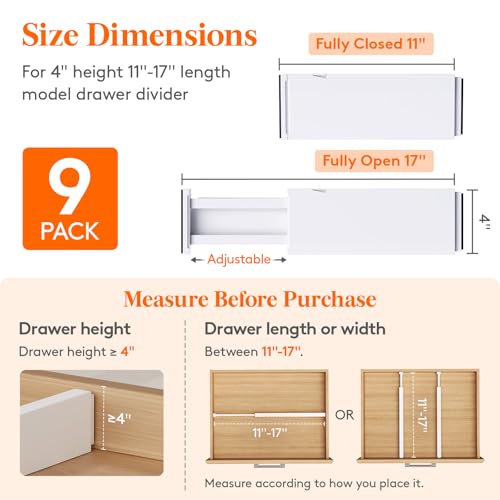 4" High Upgrade Drawer Divider (9 Count)