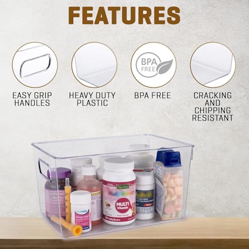 Clear Plastic Stackable Storage Bins with Lids (8 Count)