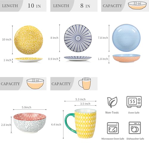 30 Pieces Ceramic Dinnerware Sets for 6