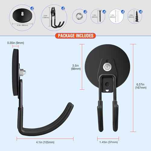 2 Pack Large Strong Magnetic Hooks for Hanging Heavy Duty (2 Count)