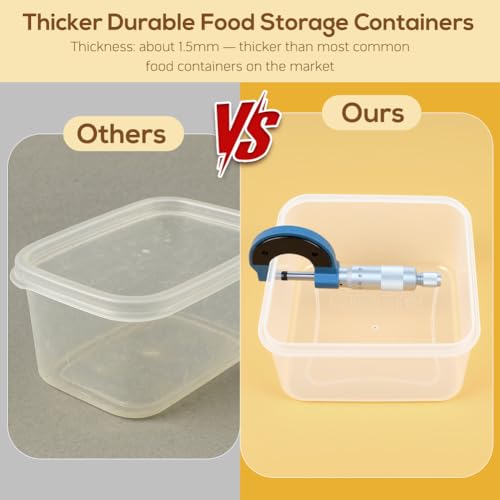 50PCS Thick Food Storage Containers with Airtight Lids for Meal Prep (50 Count)
