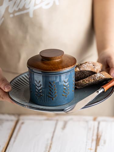 Ceramic Butter Crock with Lid for Countertop