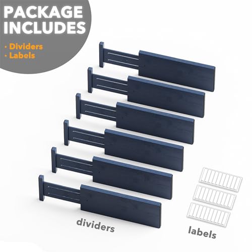 Bamboo Dresser Drawer Dividers 6 Pack (6 Count)