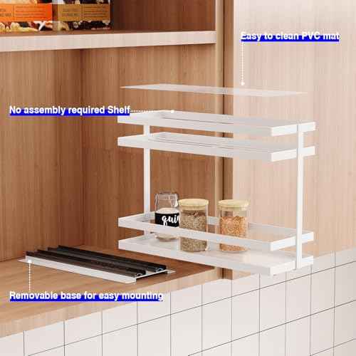 4 Pack Pull Out Spice Rack Organizer for Cabinet (4 Count)