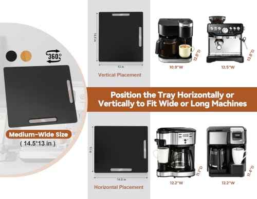 Appliance Slider for Kitchen Appliances 360° Rolling Sliding Tray for Coffee Maker Countertop