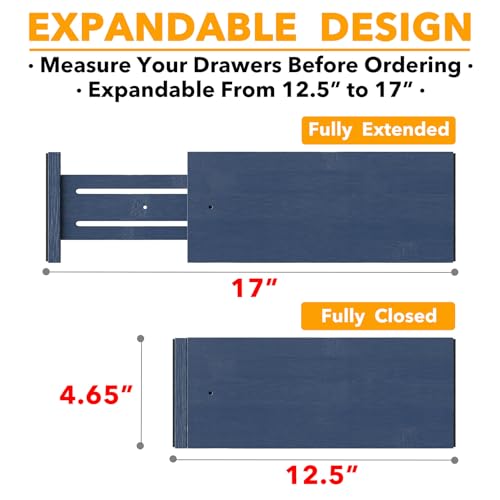 Bamboo Dresser Drawer Dividers 6 Pack (6 Count)