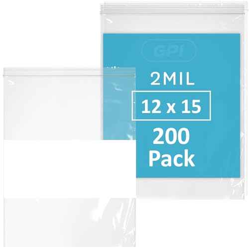 12" x 15" Large Zip Bags (200 Count)