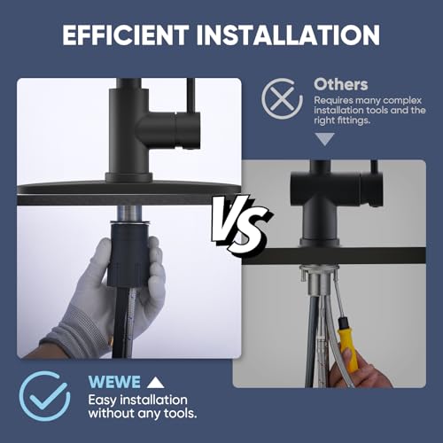 Black Kitchen Faucet with Pull Down Sprayer (17 inch(es))