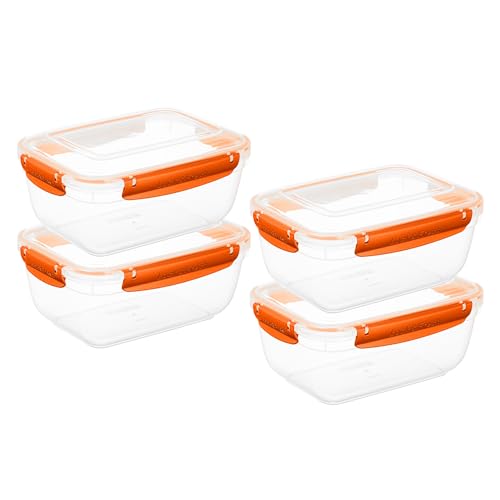 Plastic Food Storage Containers with Airtight Lids (4 Count)