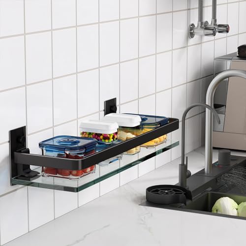 Clear Tempered Glass Wall Shelf