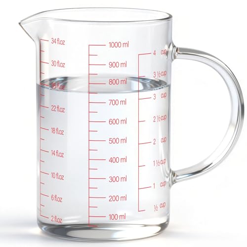 34OZ 1000ML Glass Measuring Cup