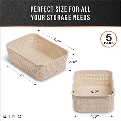 Woven Plastic Basket (5 Count)