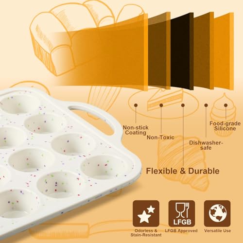 2 Silicone Muffin Pans with 200 Liners (2 Count)