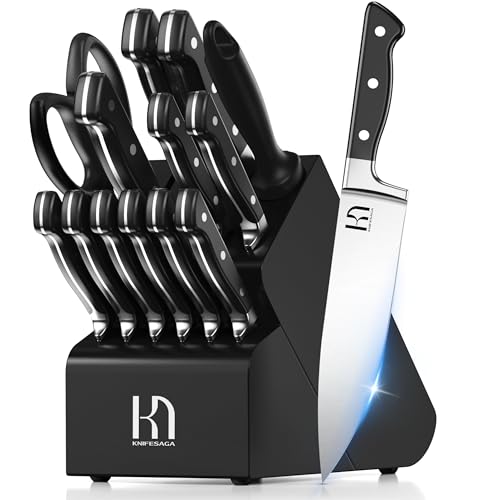 Japanese Knife Set with Sharpener (15 Count)