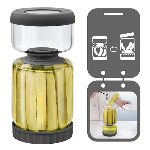 Hourglass Pickle Jar with Strainer Flip (46 Fl Oz)