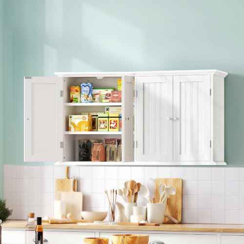 Laundry Cabinet with 4 Doors and Adjustable Shelves