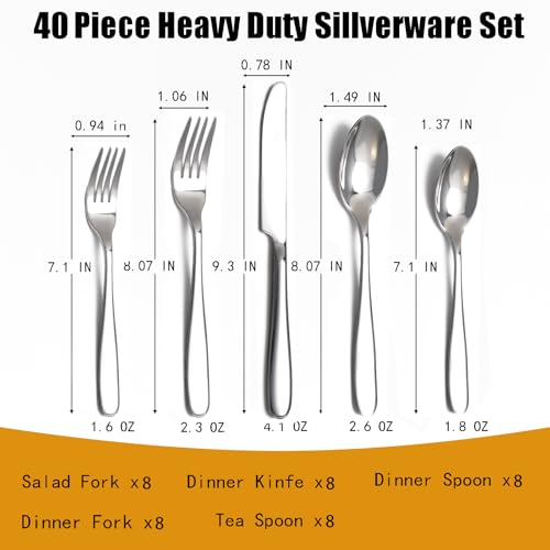 40 Piece Silverware Set (40 Count)