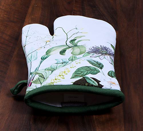 Oven Mitts Set of 1 Quilted Liner with Hanging Loop Non Slip (2 Count)