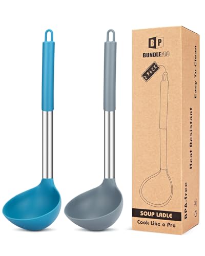 Silicone Soup Ladle Spoon Kitchen Utensils (2 Count)