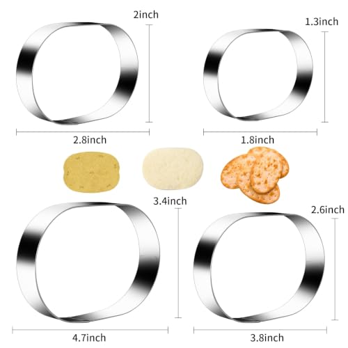Pill Capsule Long Oval Cookie Cutters 4 Sizes (4 Count)