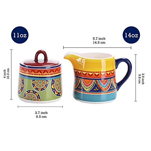 Tunisian Ceramic Sugar and Creamer Set