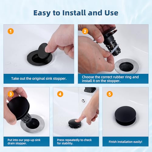 Upgraded 3 in 1 Bathroom Sink Drain Strainer