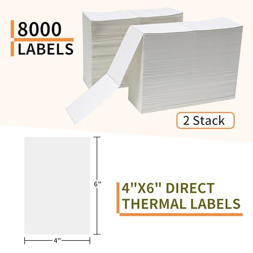 L LIKED 8000 Thermal Shipping Labels 4”x 6”in Fanfold
