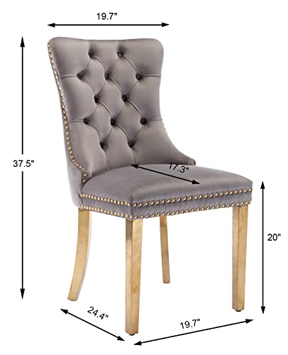 Grey Velvet Dining Chairs Set of 4 (4 Count)