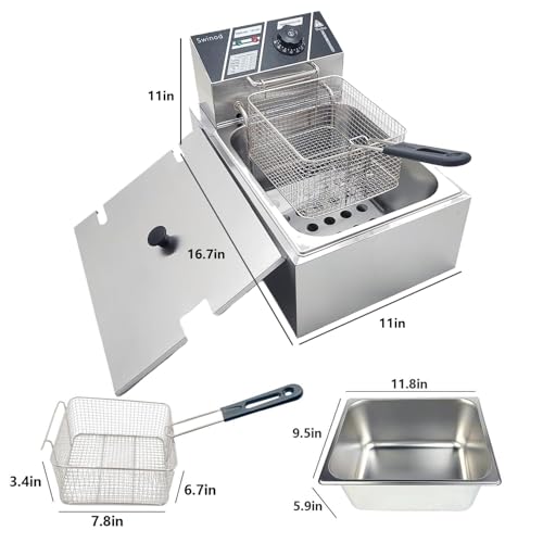 Electric Deep Fryer with Basket for Home Use