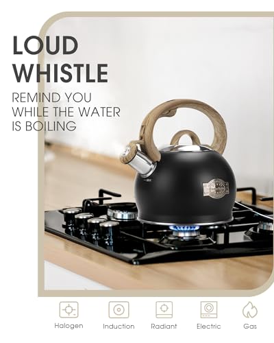 2.1 Qt Whistling Tea Kettle for Stovetop with Heat