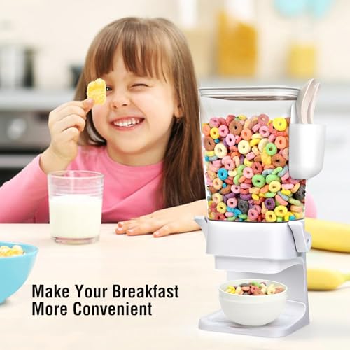 Cereal Dispenser Countertop with 2 Pack Bowls and Spoons 5.5 Qt