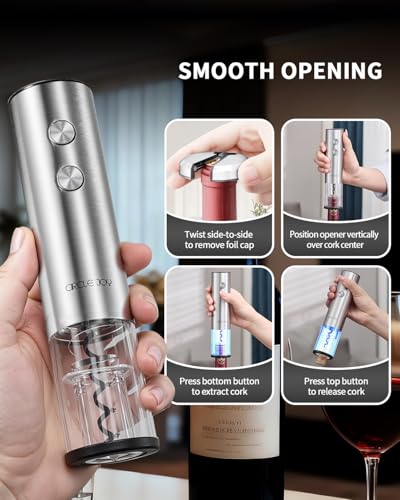 Electric Wine Bottle Opener Set Stainless Steel Rechargeable Wine Opener 8