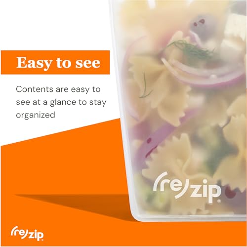 re) zip Reusable Sandwich & Snack Lunch Bag Kit, Leakproof, 5-Piece, Clear